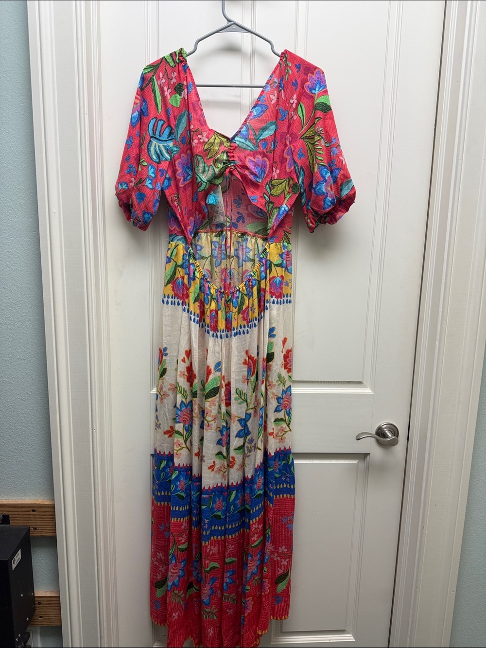 Johnny Was Multicolor Floral V-Neck Maxi Dress - Picture 3 of 3
